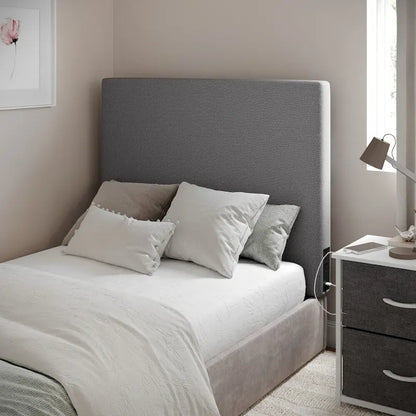 Tête de lit rembourrée avec 2 prises électriques, 1 port USB et 1 port USB-C
