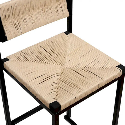 Ensemble de 2 chaises de salle à manger/tabourets de bar Papetr en corde tressée avec repose-pieds