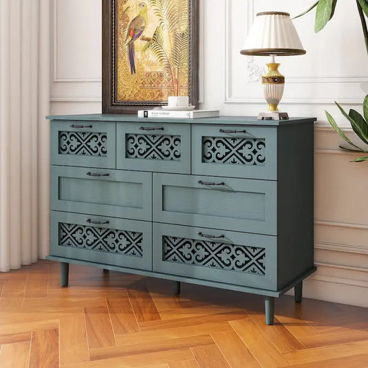 Meuble à 7 tiroirs de style américain, idéal pour une chambre à coucher - Non applicable