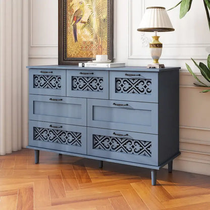 Meuble à 7 tiroirs de style américain, idéal pour une chambre à coucher - Non applicable