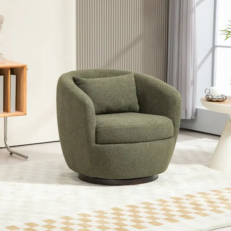 Fauteuil pivotant rembourré avec rangement, chaise d'appoint moderne pour salon, chambre, bureau ou coin lecture