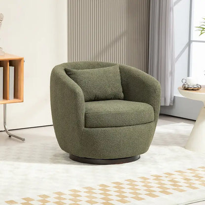 Fauteuil pivotant rembourré avec rangement, chaise d'appoint moderne pour salon, chambre, bureau ou coin lecture