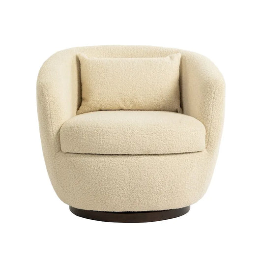 Fauteuil pivotant rembourré avec rangement, chaise d'appoint moderne pour salon, chambre, bureau ou coin lecture