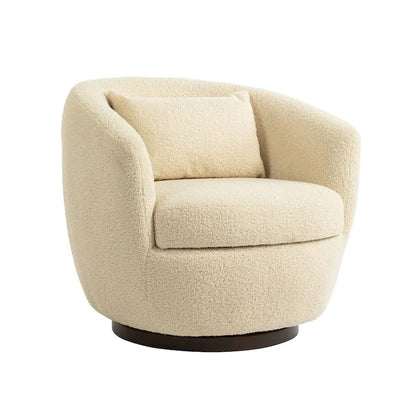 Fauteuil pivotant rembourré avec rangement, chaise d'appoint moderne pour salon, chambre, bureau ou coin lecture