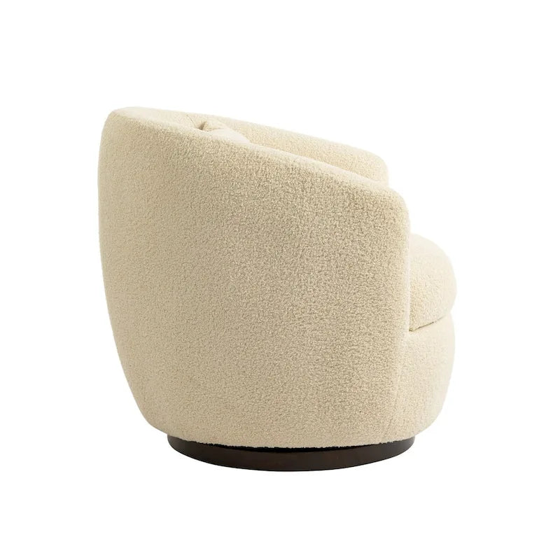 Fauteuil pivotant rembourré avec rangement, chaise d'appoint moderne pour salon, chambre, bureau ou coin lecture