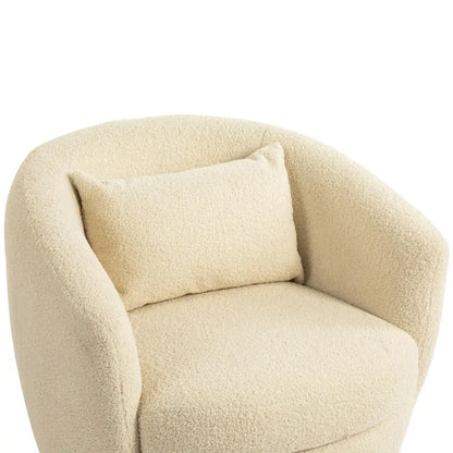 Fauteuil pivotant rembourré avec rangement, chaise d'appoint moderne pour salon, chambre, bureau ou coin lecture