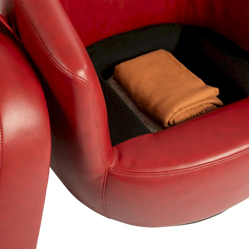 Fauteuil pivotant rembourré avec rangement, chaise d'appoint moderne pour salon, chambre, bureau ou coin lecture