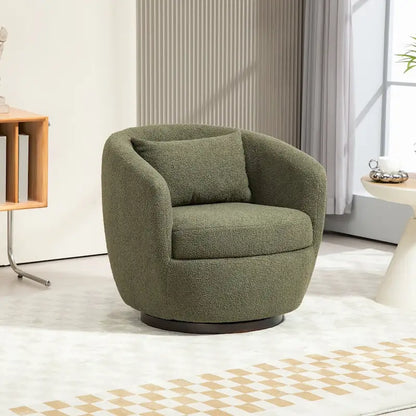 Fauteuil pivotant rembourré avec rangement, chaise d'appoint moderne pour salon, chambre, bureau ou coin lecture