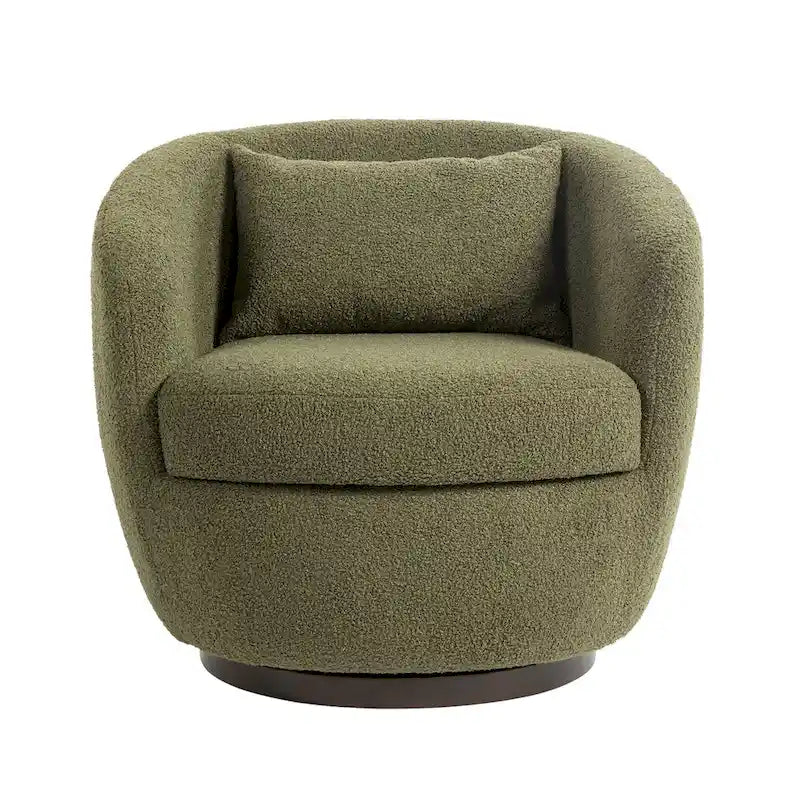 Fauteuil pivotant rembourré avec rangement, chaise d'appoint moderne pour salon, chambre, bureau ou coin lecture