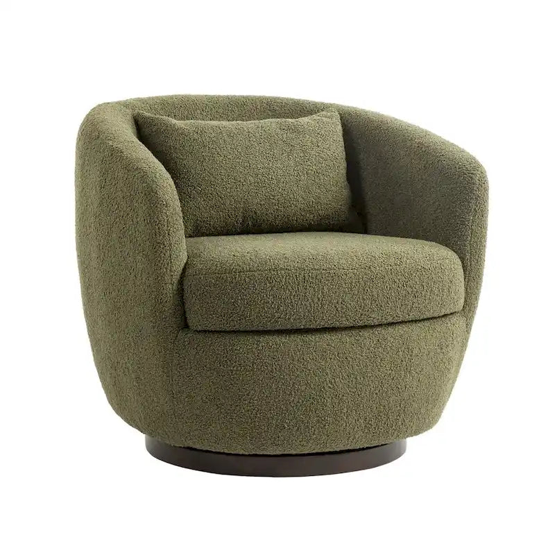 Fauteuil pivotant rembourré avec rangement, chaise d'appoint moderne pour salon, chambre, bureau ou coin lecture