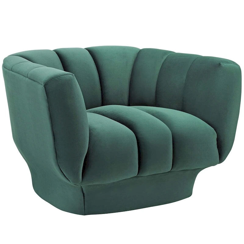 Ensemble de 2 fauteuils Entertain en velours capitonné vertical