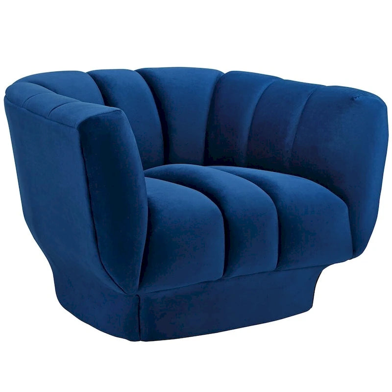 Ensemble de 2 fauteuils Entertain en velours capitonné vertical