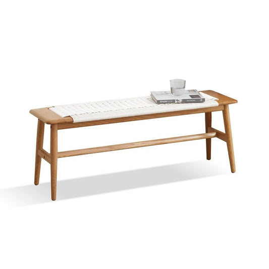 Banc de salle à manger, de lit ou d'entrée en chêne naturel tressé, avec motif tissé, idéal pour la salle à manger, la chambre ou la salle de bain. Convient également pour la chambre et la salle de bain.