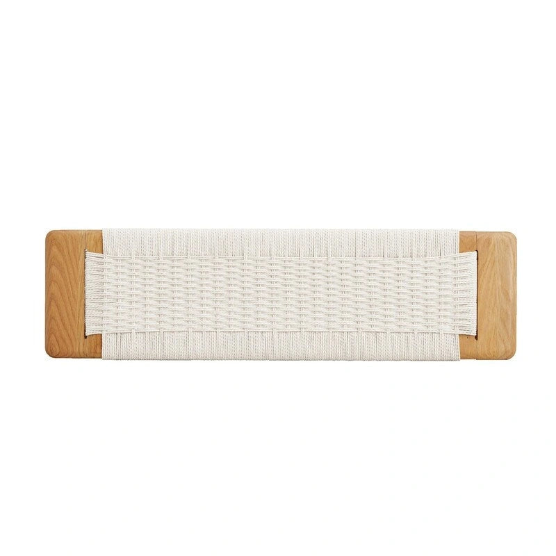 Banc de salle à manger, de lit ou d'entrée en chêne naturel tressé, avec motif tissé, idéal pour la salle à manger, la chambre ou la salle de bain. Convient également pour la chambre et la salle de bain.
