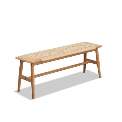 Banc de salle à manger, de lit ou d'entrée en chêne naturel tressé, avec motif tissé, idéal pour la salle à manger, la chambre ou la salle de bain. Convient également pour la chambre et la salle de bain.