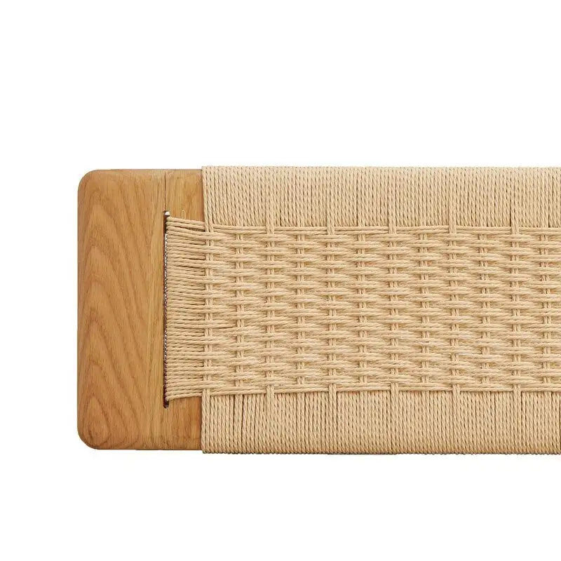 Banc de salle à manger, de lit ou d'entrée en chêne naturel tressé, avec motif tissé, idéal pour la salle à manger, la chambre ou la salle de bain. Convient également pour la chambre et la salle de bain.