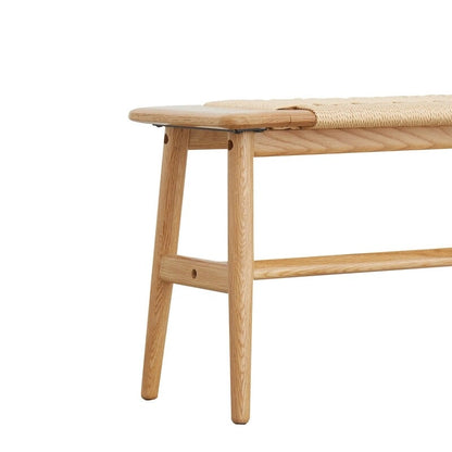 Banc de salle à manger, de lit ou d'entrée en chêne naturel tressé, avec motif tissé, idéal pour la salle à manger, la chambre ou la salle de bain. Convient également pour la chambre et la salle de bain.