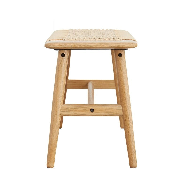 Banc de salle à manger, de lit ou d'entrée en chêne naturel tressé, avec motif tissé, idéal pour la salle à manger, la chambre ou la salle de bain. Convient également pour la chambre et la salle de bain.