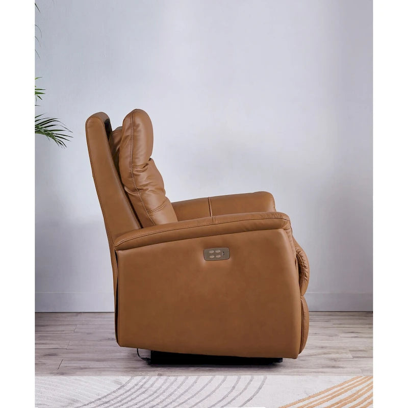 Fauteuil inclinable Hydeline Logan avec appui-tête électrique en cuir pleine fleur