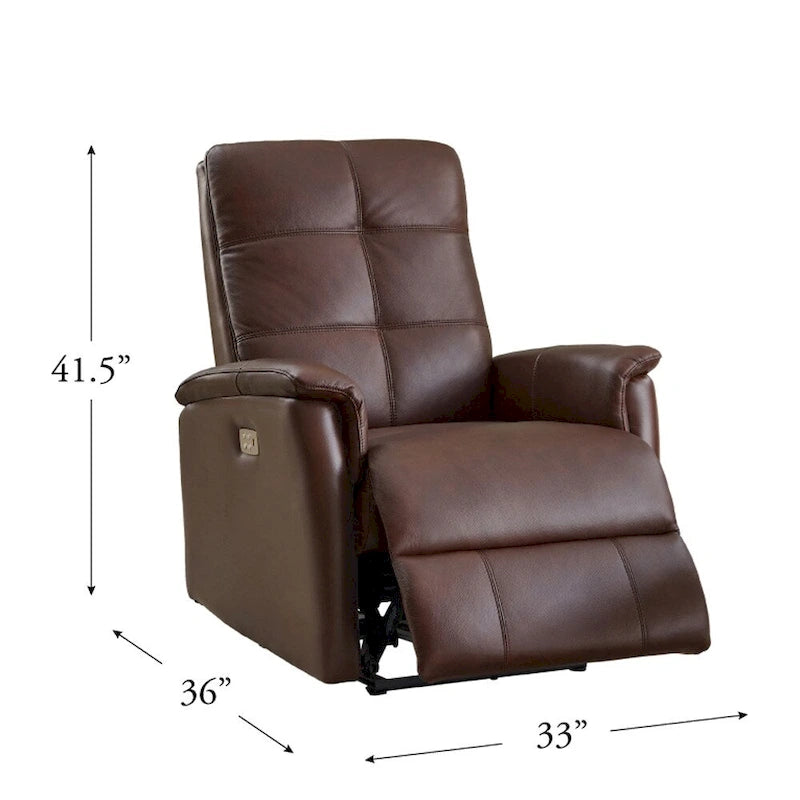 Fauteuil inclinable Hydeline Logan avec appui-tête électrique en cuir pleine fleur