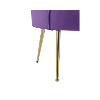 Fauteuil d'appoint cylindrique à dossier festonné en velours et pieds en métal