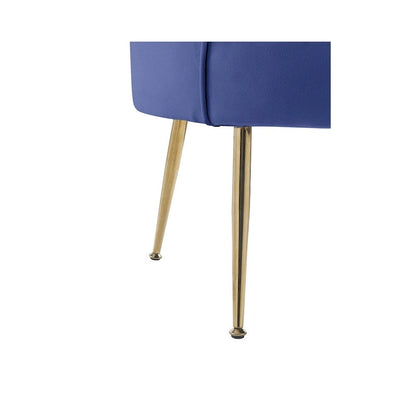 Fauteuil d'appoint cylindrique à dossier festonné en velours et pieds en métal