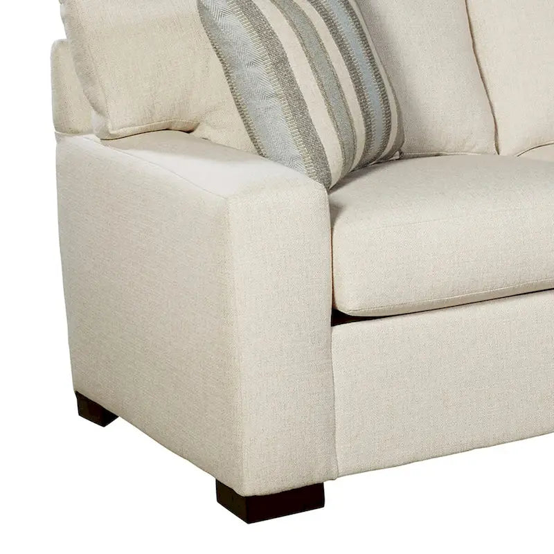 Canapé-lit d'angle Kobe couleur crème avec matelas Queen en mousse à mémoire de forme et gel