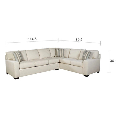 Canapé-lit d'angle Kobe couleur crème avec matelas Queen en mousse à mémoire de forme et gel