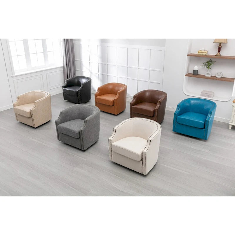 Fauteuil pivotant de salon, de haute qualité et durable, ambiance sobre
