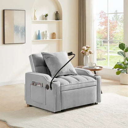 Canapé-lit convertible avec port USB et porte-gobelets