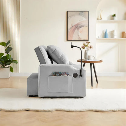 Canapé-lit convertible avec port USB et porte-gobelets