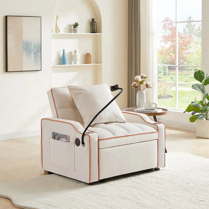 Canapé-lit convertible avec port USB et porte-gobelets