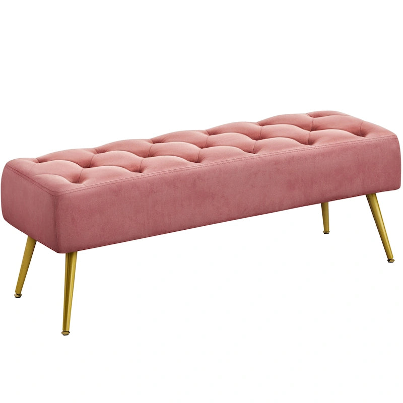 Yaheetech Repose-pieds capitonné en velours, pouf, table et banc - 451617