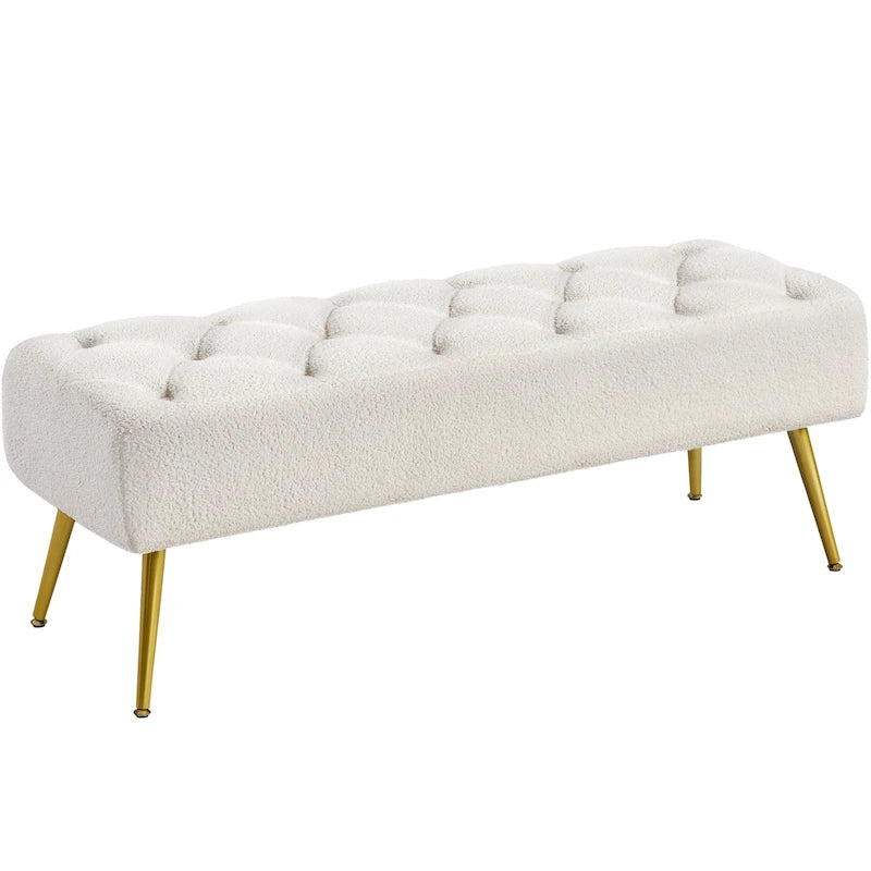 Yaheetech Repose-pieds capitonné en velours, pouf, table et banc - 451617
