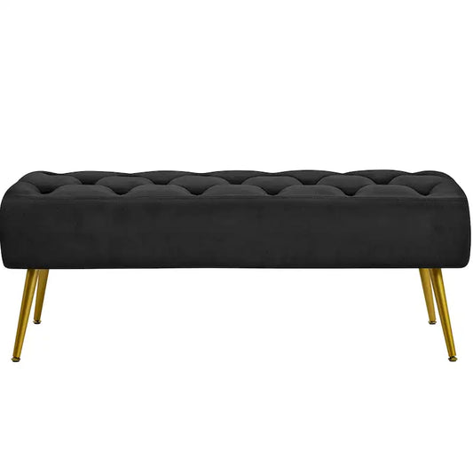 Yaheetech Upholstered Footstool Velvet Ottoman Button-Tufted Table Bench - 451617