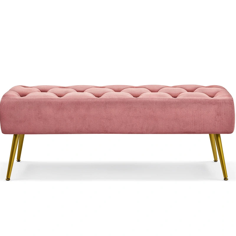 Yaheetech Repose-pieds capitonné en velours, pouf, table et banc - 451617