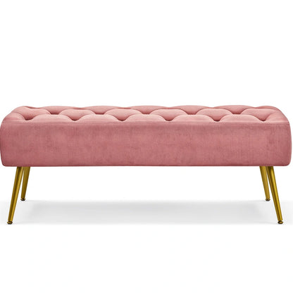 Yaheetech Repose-pieds capitonné en velours, pouf, table et banc - 451617