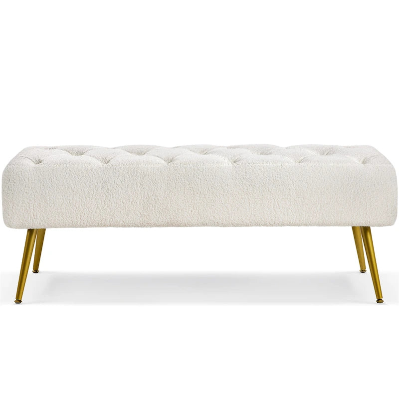 Yaheetech Repose-pieds capitonné en velours, pouf, table et banc - 451617