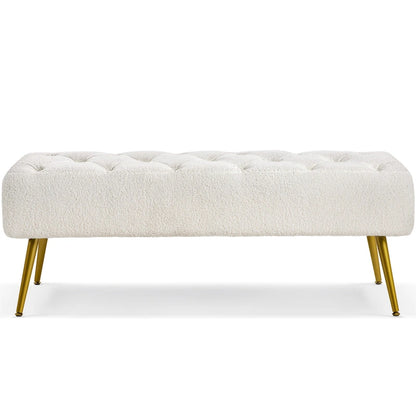 Yaheetech Repose-pieds capitonné en velours, pouf, table et banc - 451617
