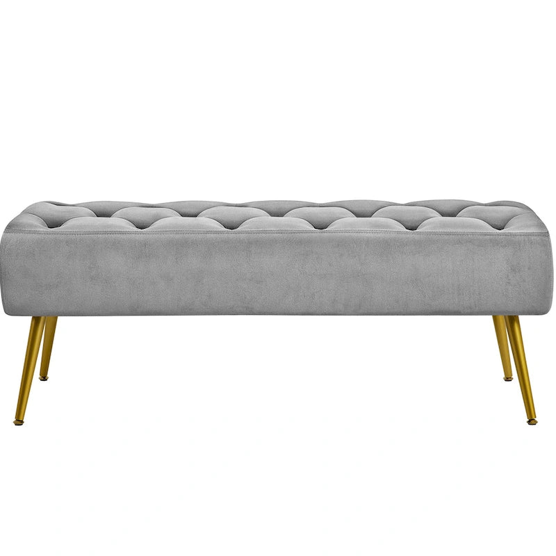 Yaheetech Repose-pieds capitonné en velours, pouf, table et banc - 451617