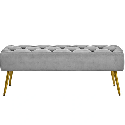 Yaheetech Repose-pieds capitonné en velours, pouf, table et banc - 451617
