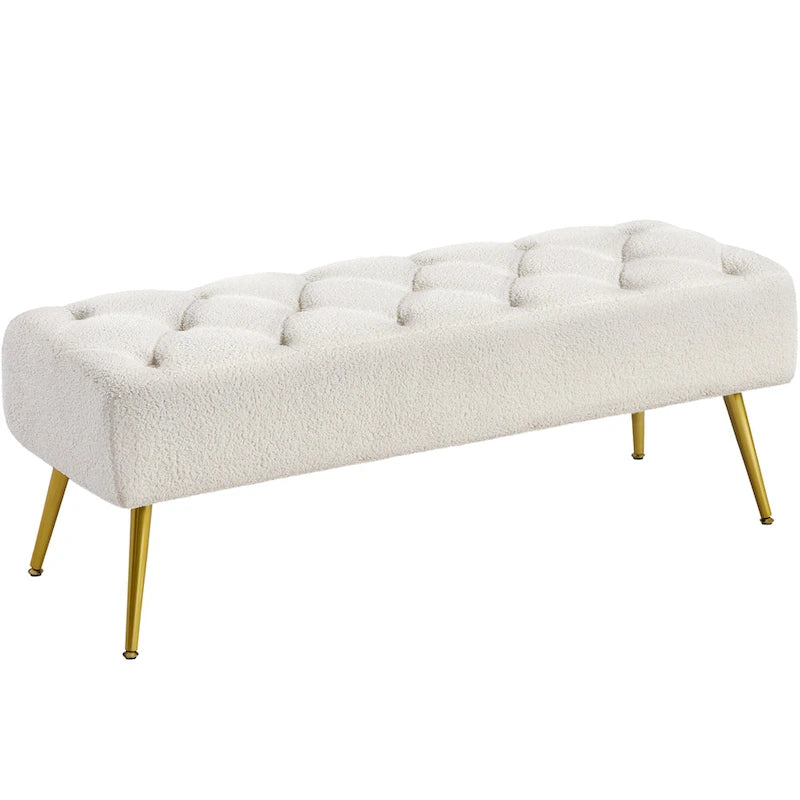 Yaheetech Repose-pieds capitonné en velours, pouf, table et banc - 451617