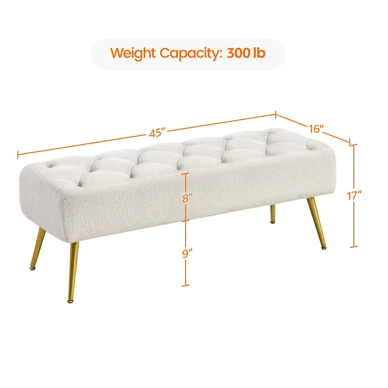 Yaheetech Repose-pieds capitonné en velours, pouf, table et banc - 451617