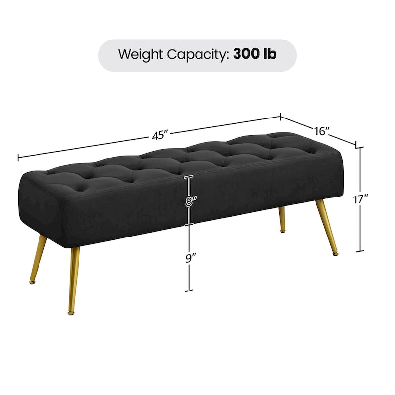 Yaheetech Repose-pieds capitonné en velours, pouf, table et banc - 451617
