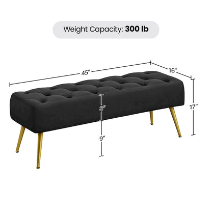 Yaheetech Repose-pieds capitonné en velours, pouf, table et banc - 451617