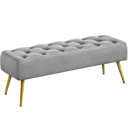 Yaheetech Repose-pieds capitonné en velours, pouf, table et banc - 451617