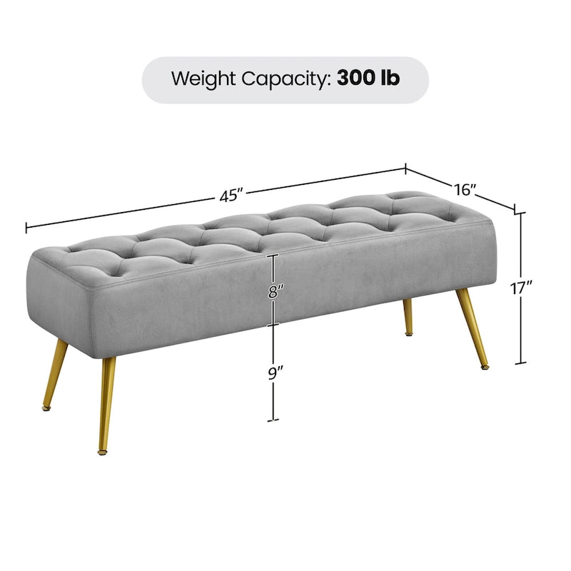 Yaheetech Repose-pieds capitonné en velours, pouf, table et banc - 451617