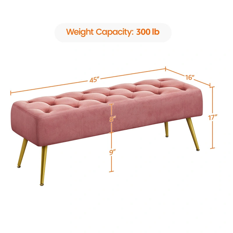 Yaheetech Repose-pieds capitonné en velours, pouf, table et banc - 451617