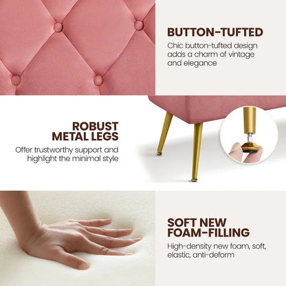 Yaheetech Repose-pieds capitonné en velours, pouf, table et banc - 451617