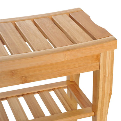 Banc de douche long en bambou